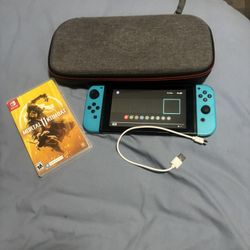 Nintendo Switch With Usb With Cover + Charger + Game Mortal Kombat