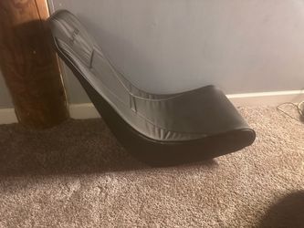 Black Leather Floor Gaming Chair Rocker