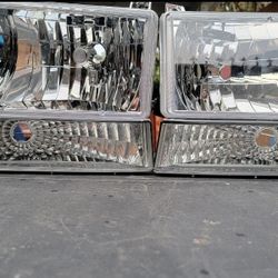 92-96 Ford F150-F350 92-96 Bronco LED Headlights Luces Micas Calaveras Faros Faroles Focos