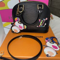 LOUIS VUITTON LV x TM Epi Alma BB Black