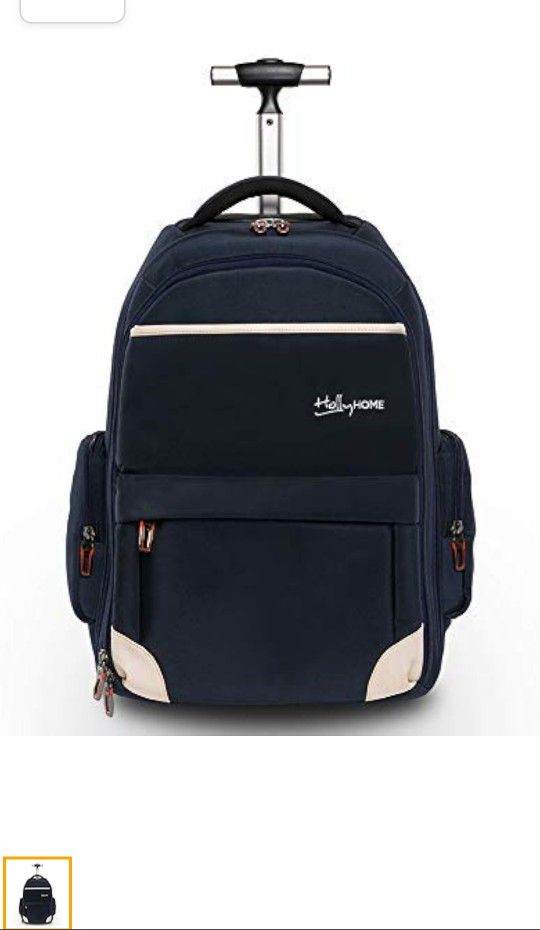 HollyHOME 19 inches Wheeled Rolling Backpack for Men and Women Business Laptop Travel Bag