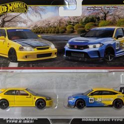 2025 Hot Wheels 2 Pack, ‘99 Civic EK9 And ‘24 Civic Type R