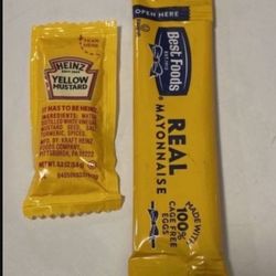 Barbecue/Party Travel 108 Mustard 48 Mayonnaise Condiment Travel Packs Packages