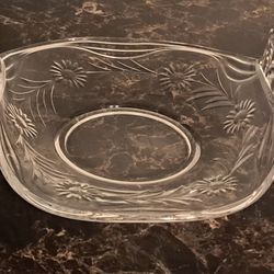 Decorative Dish Curved Glass Flower Decor