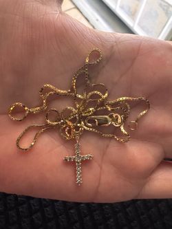14k gold chain diamond cruz