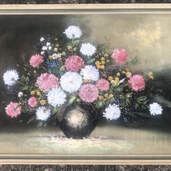 Vintage/Antique Original Still Life Oil Painting Signed-Framed-On Canvas 36x28”
