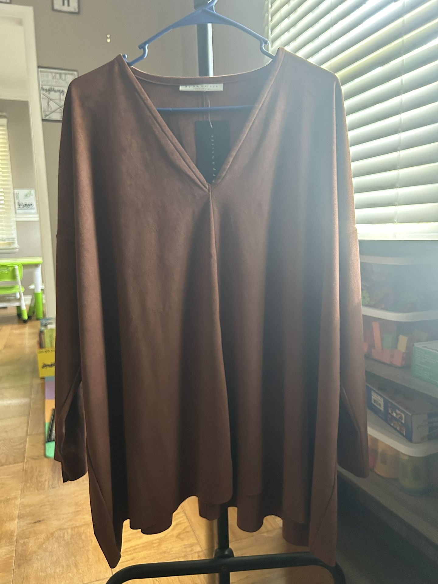 Brown Bryn Walker V-neck shirt