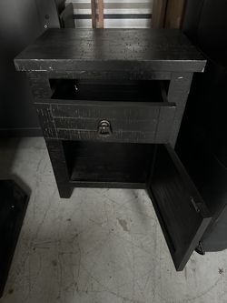 Distressed Black Side Table