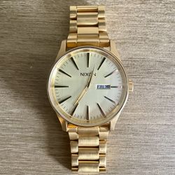 Nixon Sentry Gold Watch