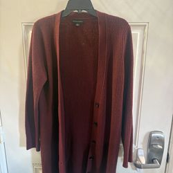 Banana Republic long ribbed cardigan  burgundy Size Medium