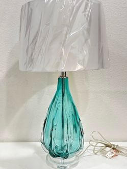 Possini Euro Turquoise Glass Design Claudette Modern Table Lamp