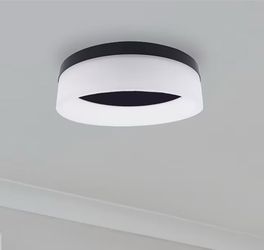 Origin 21 Lynnpark 1 -Light 7-in Matte Black Integrated LED Flush Mount Light