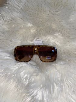 Brown Leopard print lion logo sunglasses New