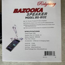 Bazooka Speaker BS 8132 $65
