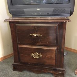 Solid Real Wood, Good Quality Bed End Table, Just Need Refinishing