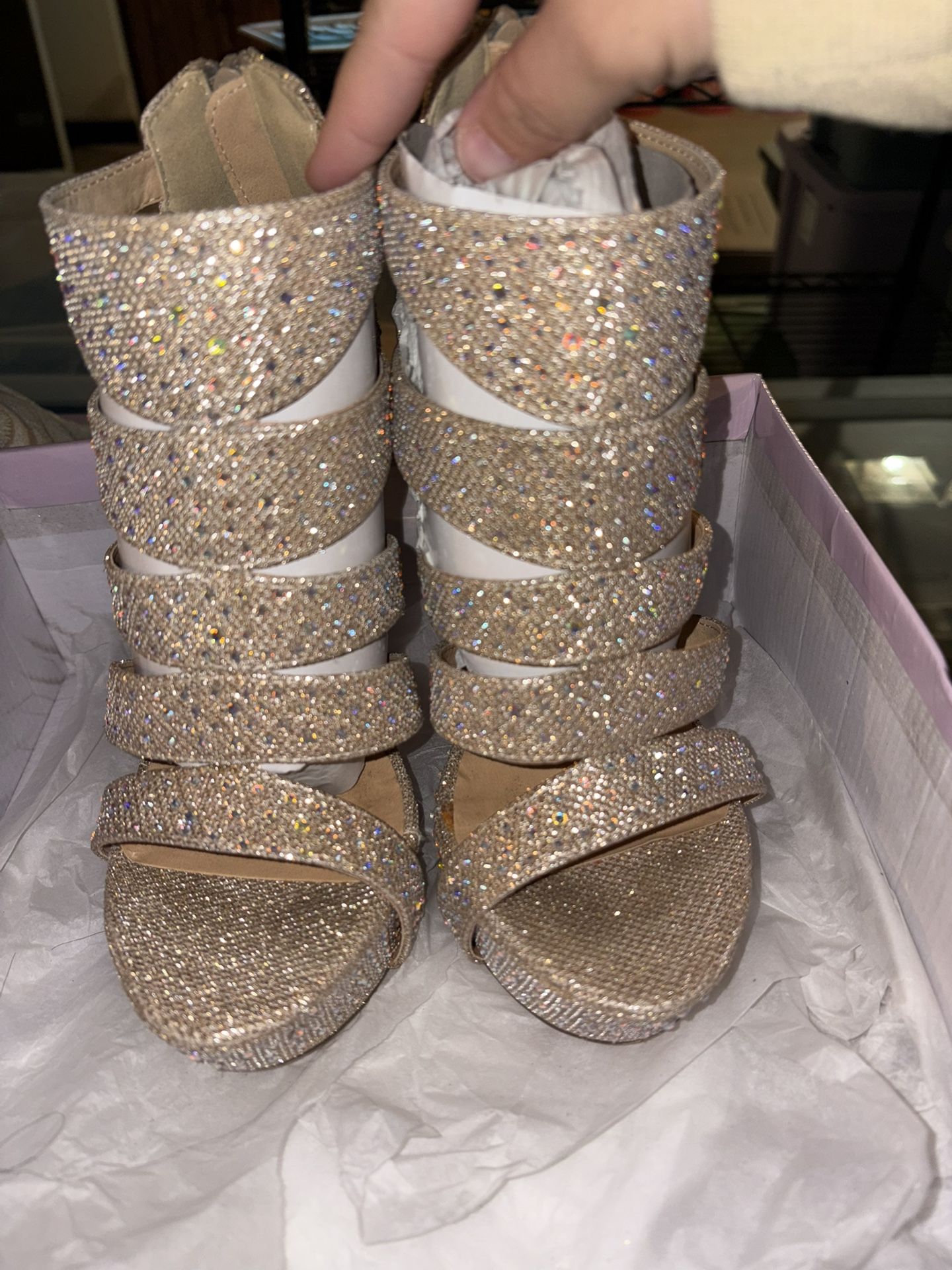 Windsor Gold Glitter Heels