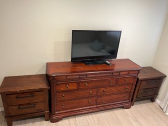Wood dresser and night stands