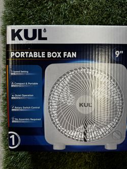New 9” corded box fan