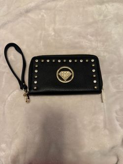 Black Studded Wristlet Wallet