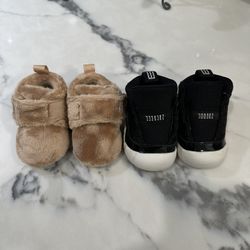 Jordan 11 Crib Bootie Black And White & Bearpaw 