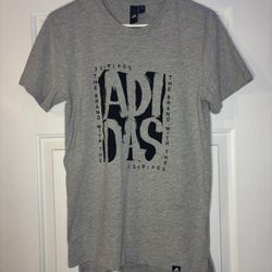 Adidas “The Brand with the 3 Stripes” Gray Graphic Tee
