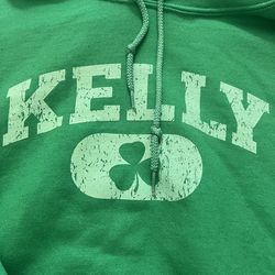 St. Patrick’s day hoodie With KELLY ON IT.  Size XL.  Heavy Hoodie