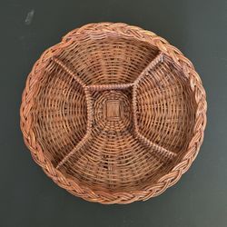 Antique Beautiful, Handmade  Four Section Tray/Basket MARKED DOWN