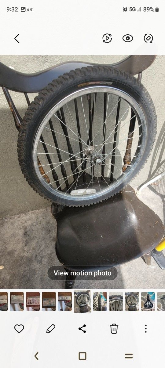 USE FRONT 20 INCHES RIM WITH TIRE AND TUBE HABLO ESPAÑOL