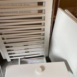 IKEA White Crib With Storage Drawers