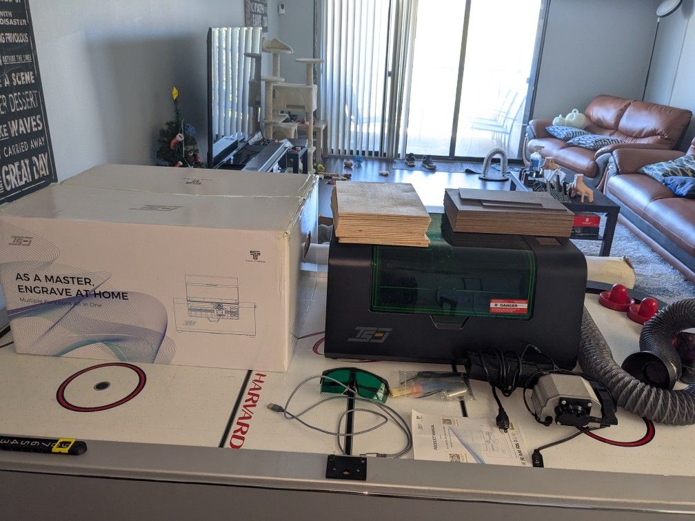 Twotrees TS3 10W Enclosed Diode Laser Engraver w/ extras