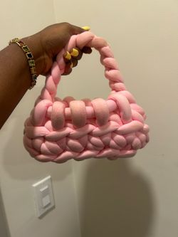 Soft pink cotton purse