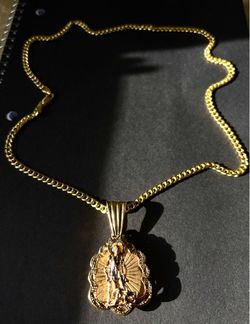 Saint Lazarus pendant and chain