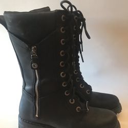 Women’s Harley Davidson Harnett Motorcycle Boots Size 6M Lace Up Zip Sides D84472
