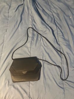 Black Shoulder Bag Mirror Accent Rope Strap Party/Cocktail Formal Women