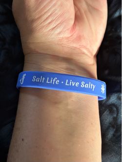 Salt Life - Live Salty Blue Silicone Printed Wristband