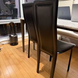 Imported Italian Leather Chairs (Black)