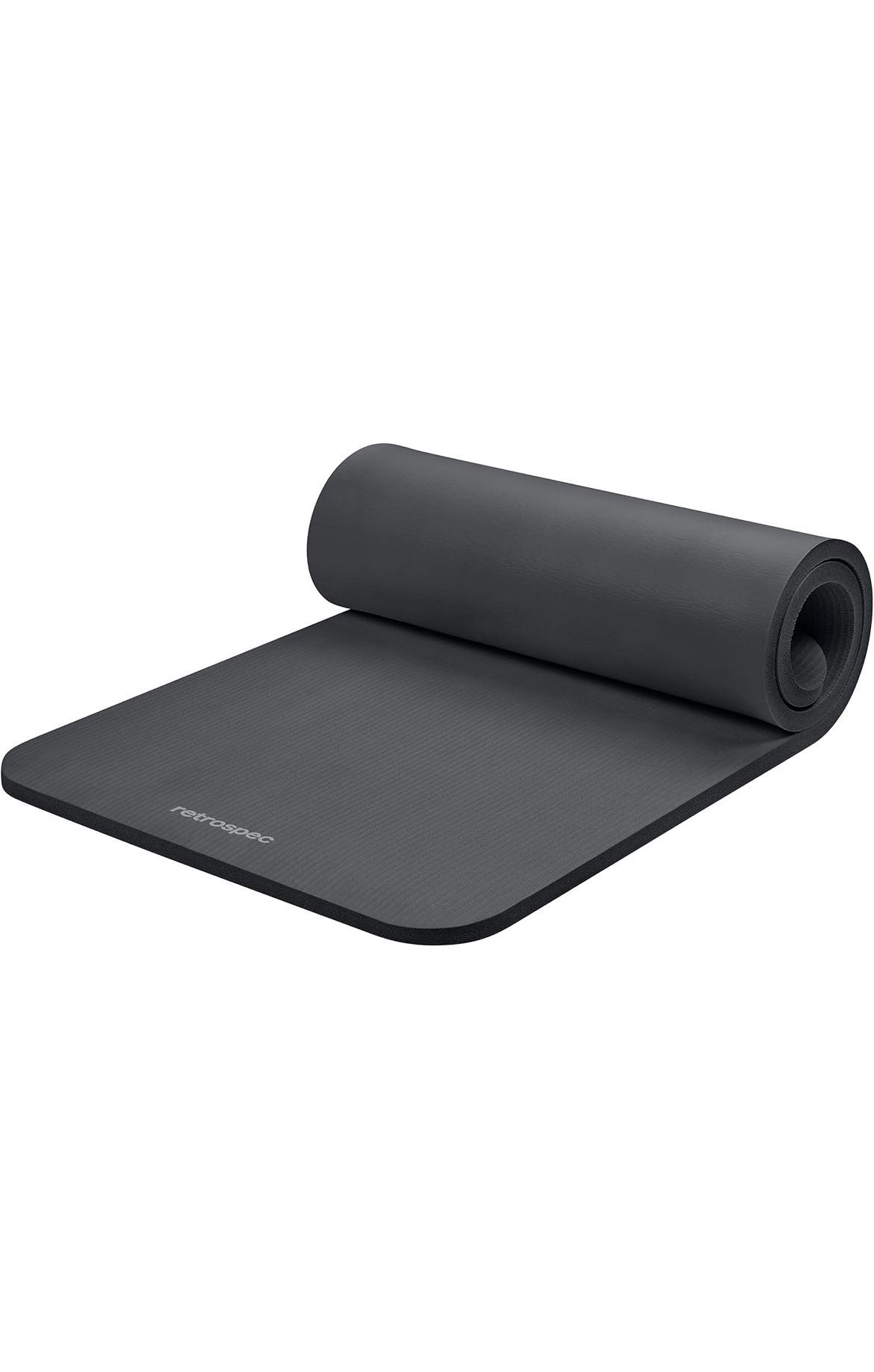 Retrospec Solana Yoga Mat 1" Thick With Nylon Carry Strap for Men & Women - Non Slip Exercise Mat for Home Yoga, Pilates, Stretching, 24”x72”
