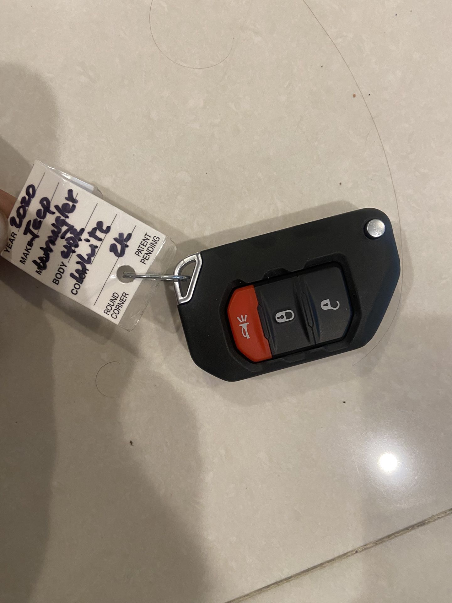 2020 Jeep Wrangler Key