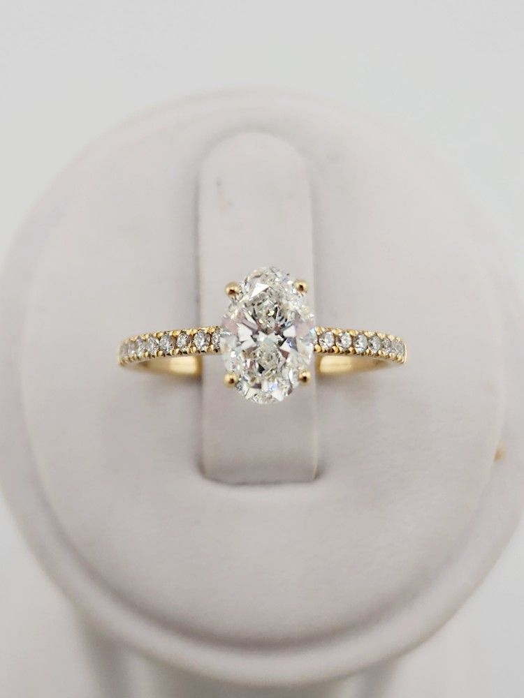 14k gold 1.14ct oval igi certified lab diamond ring