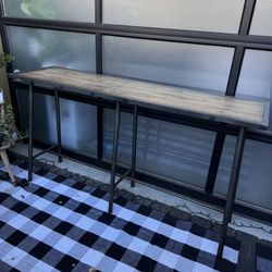 Rustic Wood And Black Finish Counter height Console Table from Living Spaces