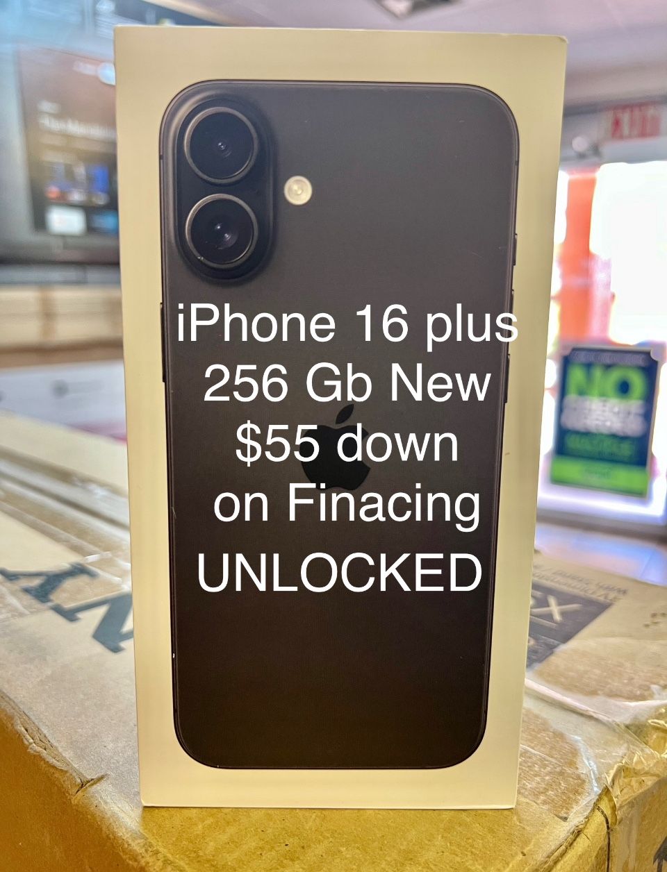 iPhone 16 Plus 256 Gb New In Box UNLOCKED $55 Down On Finacing