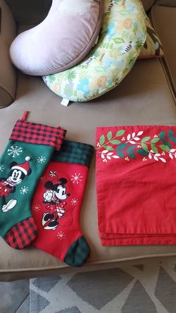 Christmas stockings and placemats