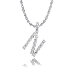 HipHop Stainless Steel Alphabet Letter CZ Neckalce Jewelry Rope Chain