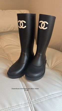 Chanel Boots 6 EUA Never worn Black, Rubber