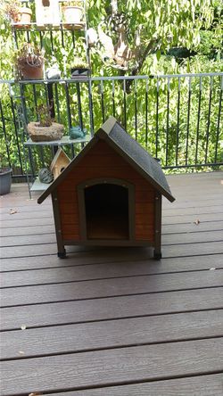 All wood doghouse