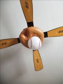 Hunter Baseball Themed Ceiling Fan w/ light