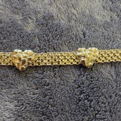 Womens Gold Plated Cute Heart Bracelet