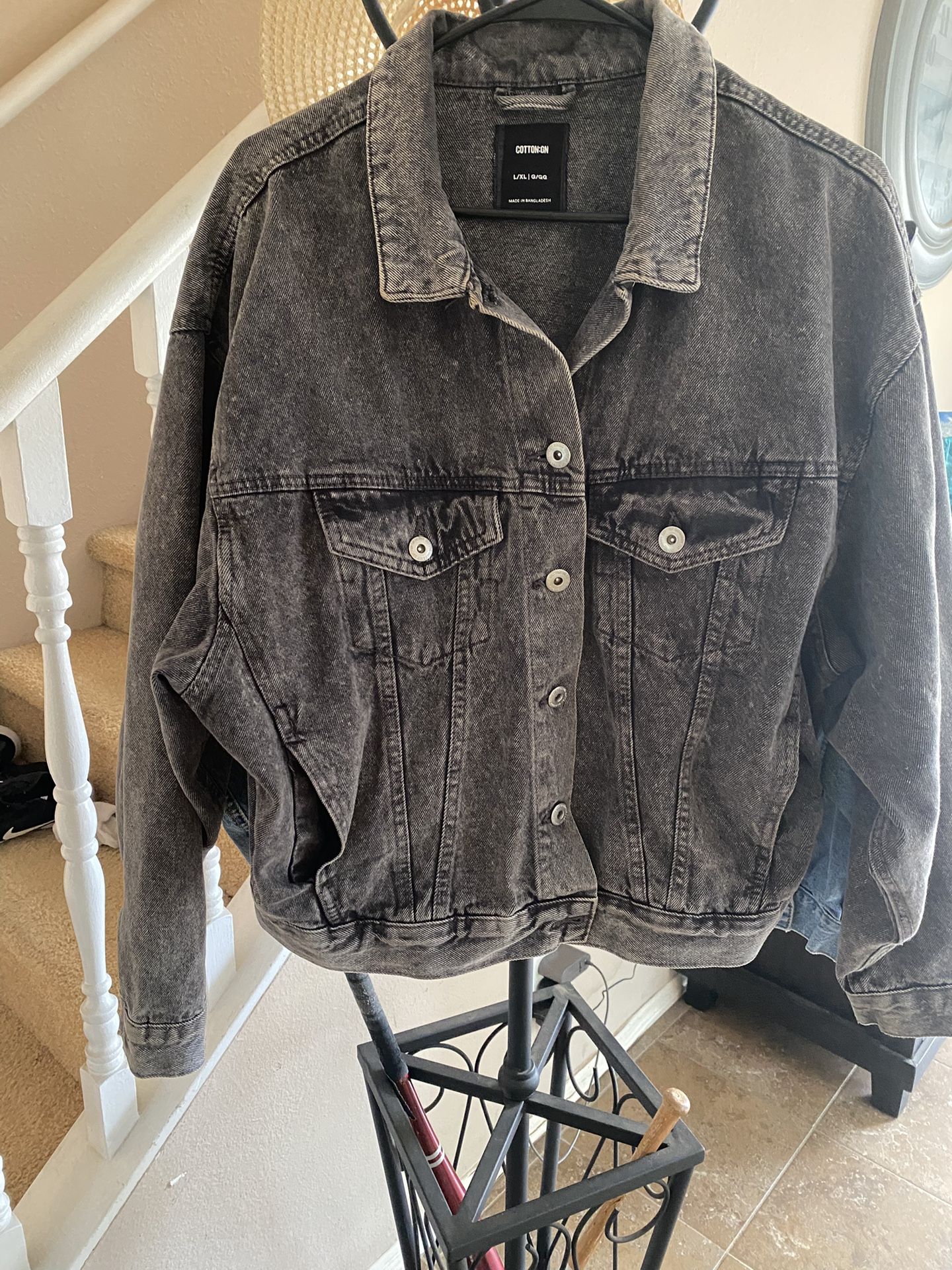 Black Denim Jacket Women’s Oversized LG/XL