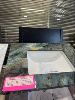 BLUE EMERALD SINTERED STONE VANITY TOP with UNDERMOUNT SINK (1-HOLE) *GLOSS SURFACE*