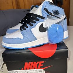 University Blue Jordan 1 High Size 8 Women Brand New